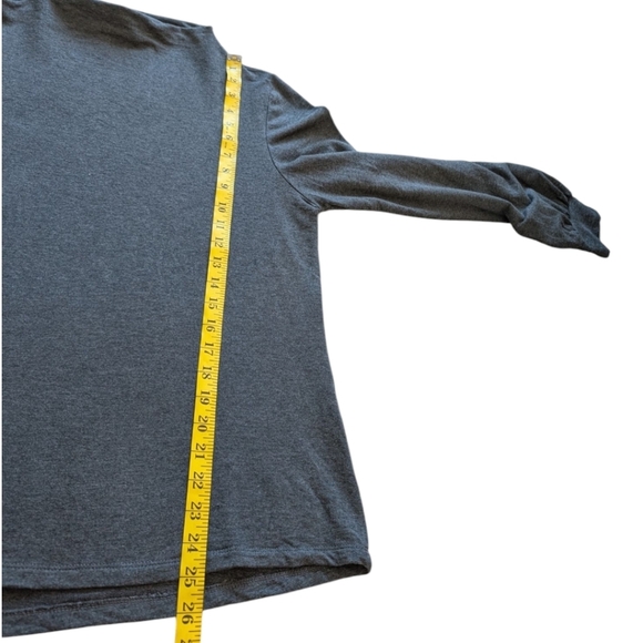 Encircled The Comfy Blouse Dark Grey Puff Sleeves Mock Neck Women's size Large - Picture 11 of 11